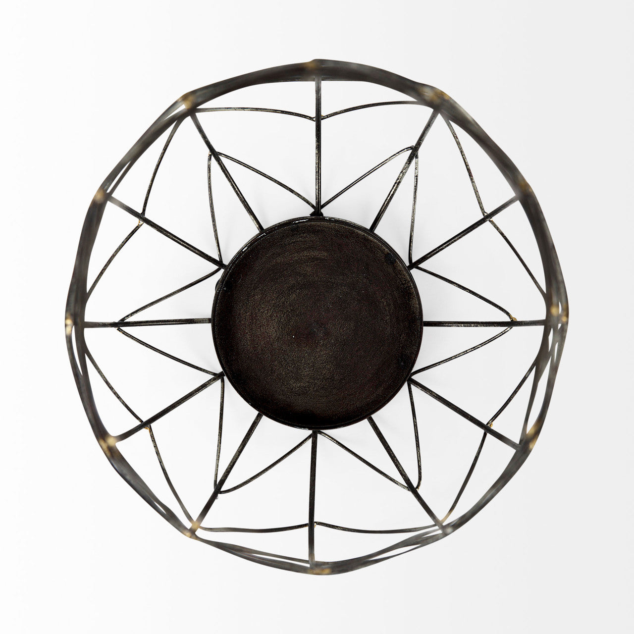Petiole I Small Gold Toned Metal Table Candle Holder