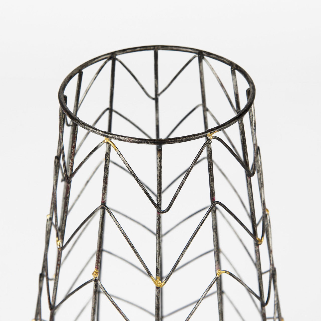 Petiole I Small Gold Toned Metal Table Candle Holder