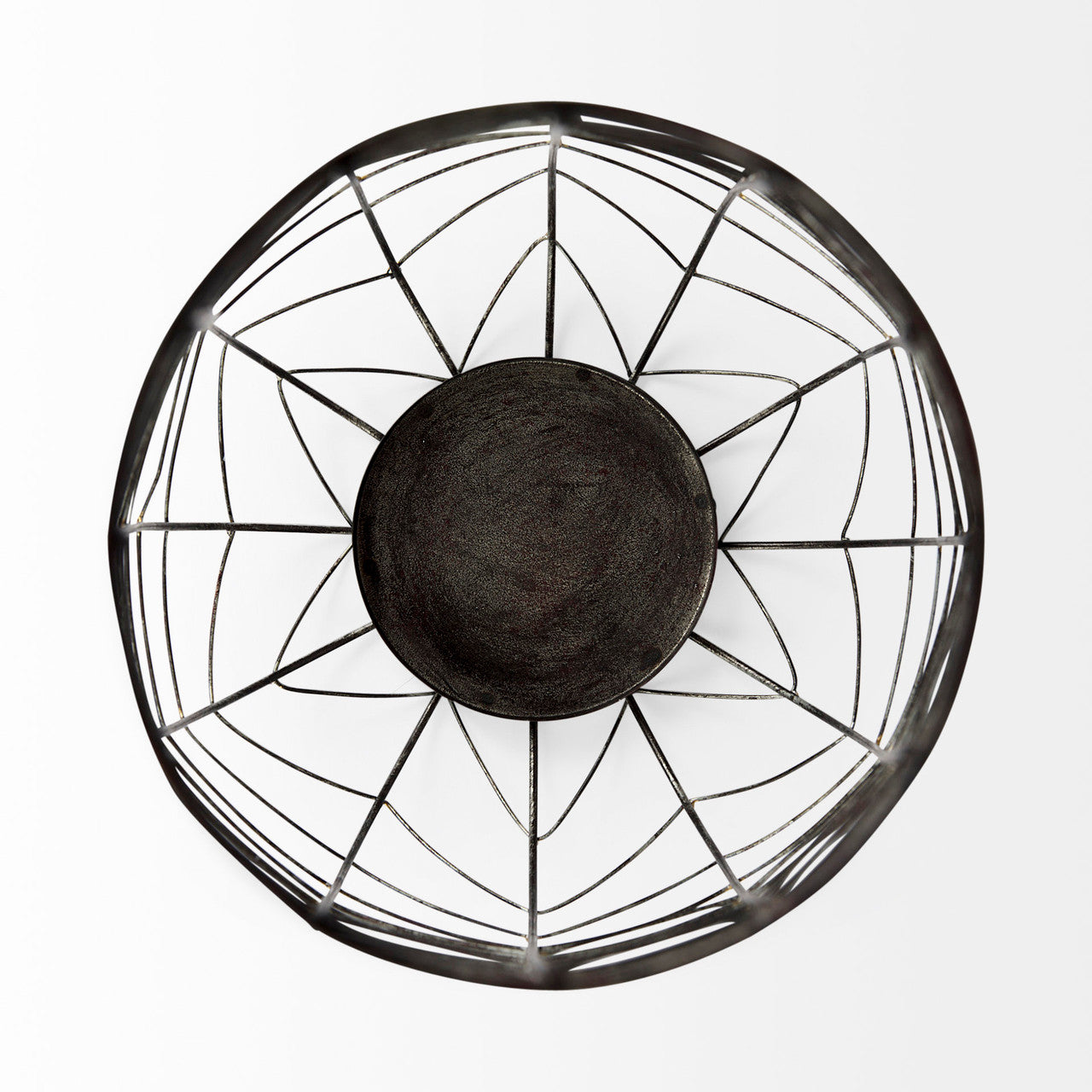 Petiole II Large Gold Toned Metal Table Candle Holder