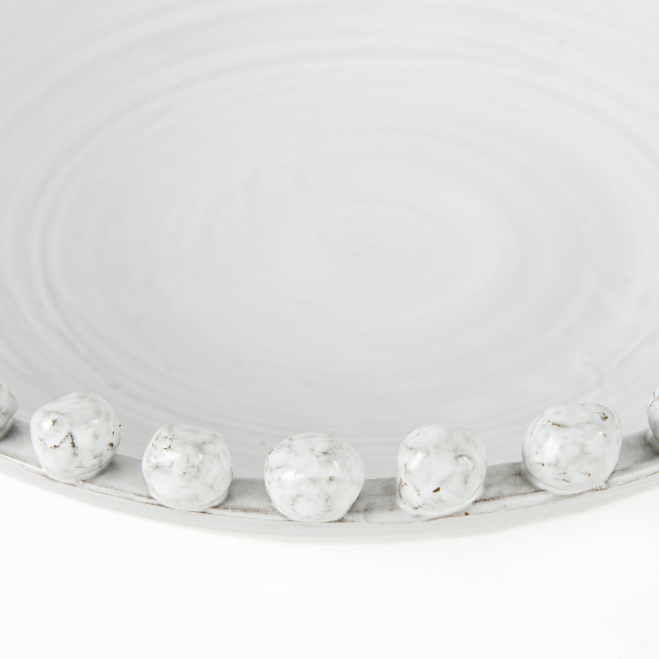 Basin 16" Round Off-White Glazed Decorative Bowl