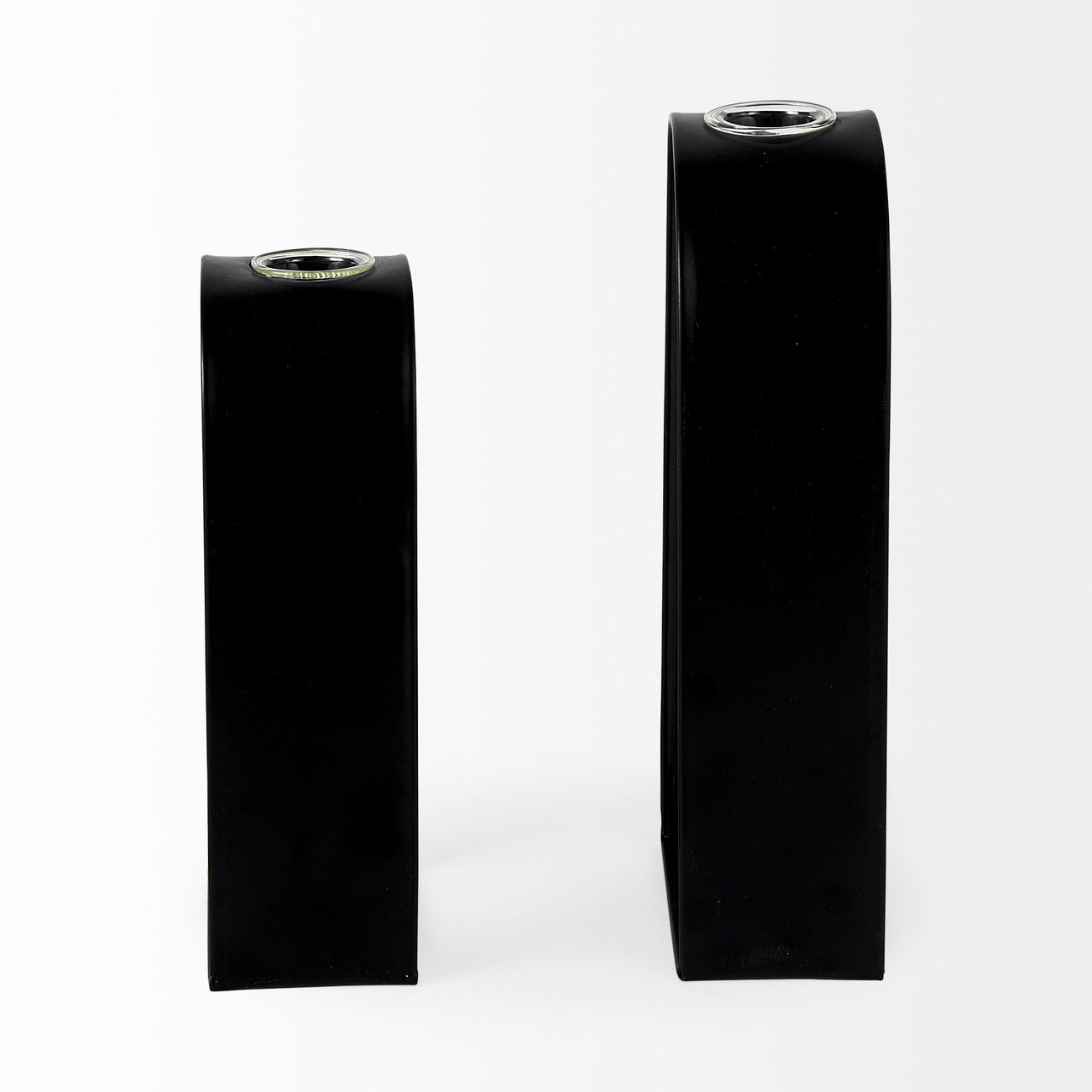Boyer 5.1L x 3.0W x 12.0H Black Metal W/Glass Set of Two Test Tube Decorative Objects
