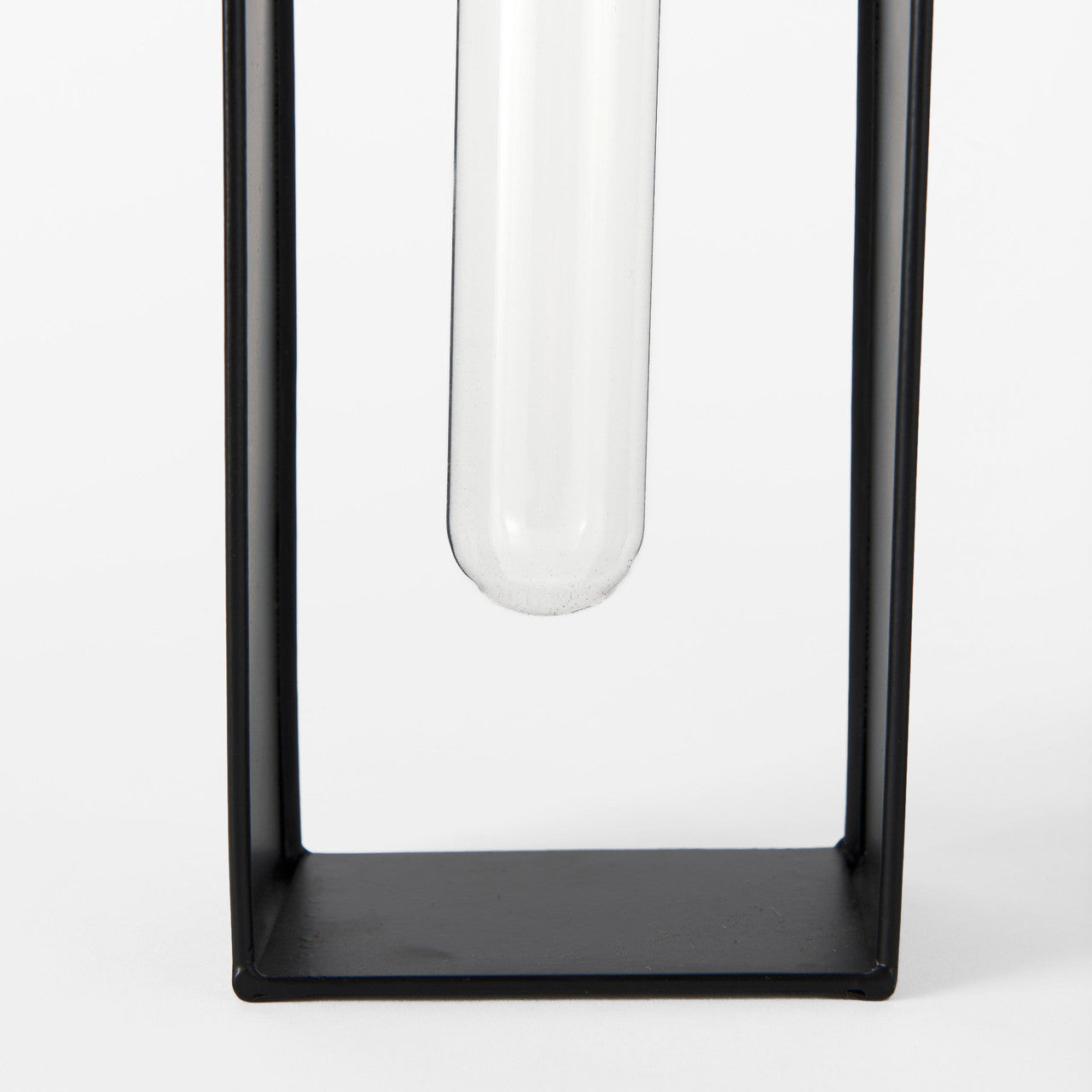 Boyer 5.1L x 3.0W x 12.0H Black Metal W/Glass Set of Two Test Tube Decorative Objects