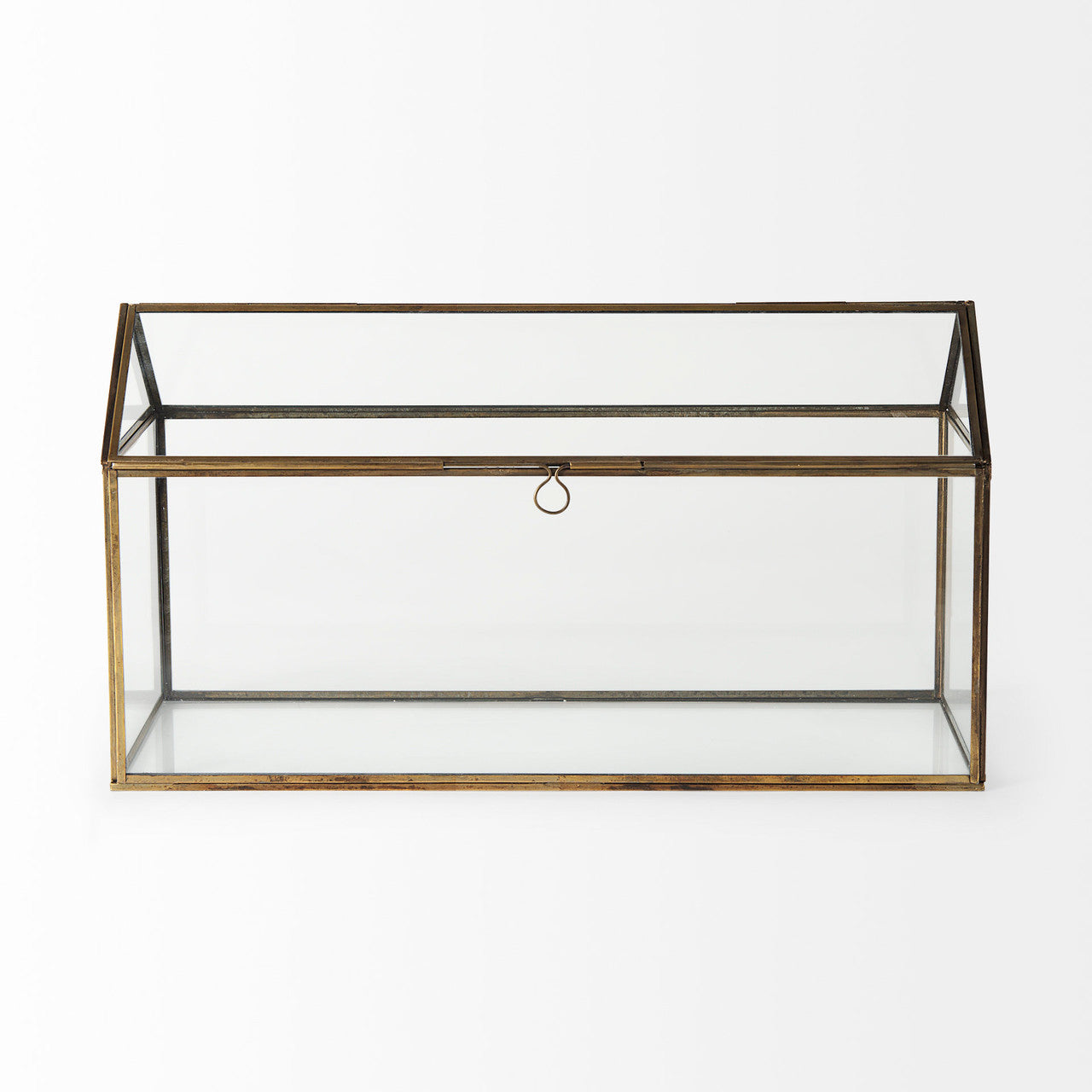 Hutt 16L x 6W x 9H Gold Glass Terrarium Box