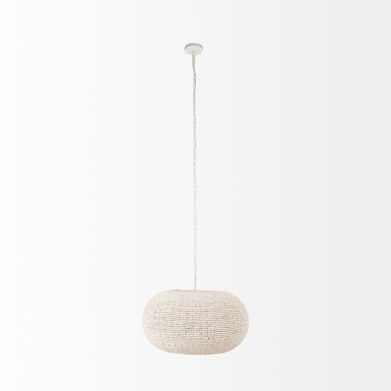 Theta 30.0 L x 30.0 W x 15.0 H White-Washed Beaded Chandelier