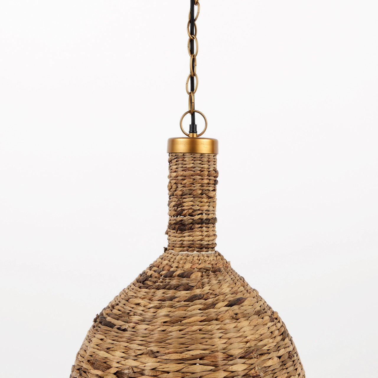Campanile 16.0L x 16.0W x 27.0H Brown Whicker Pendant Light