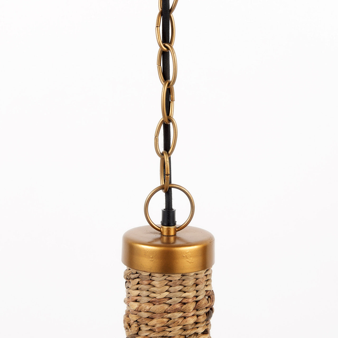 Campanile 16.0L x 16.0W x 27.0H Brown Whicker Pendant Light