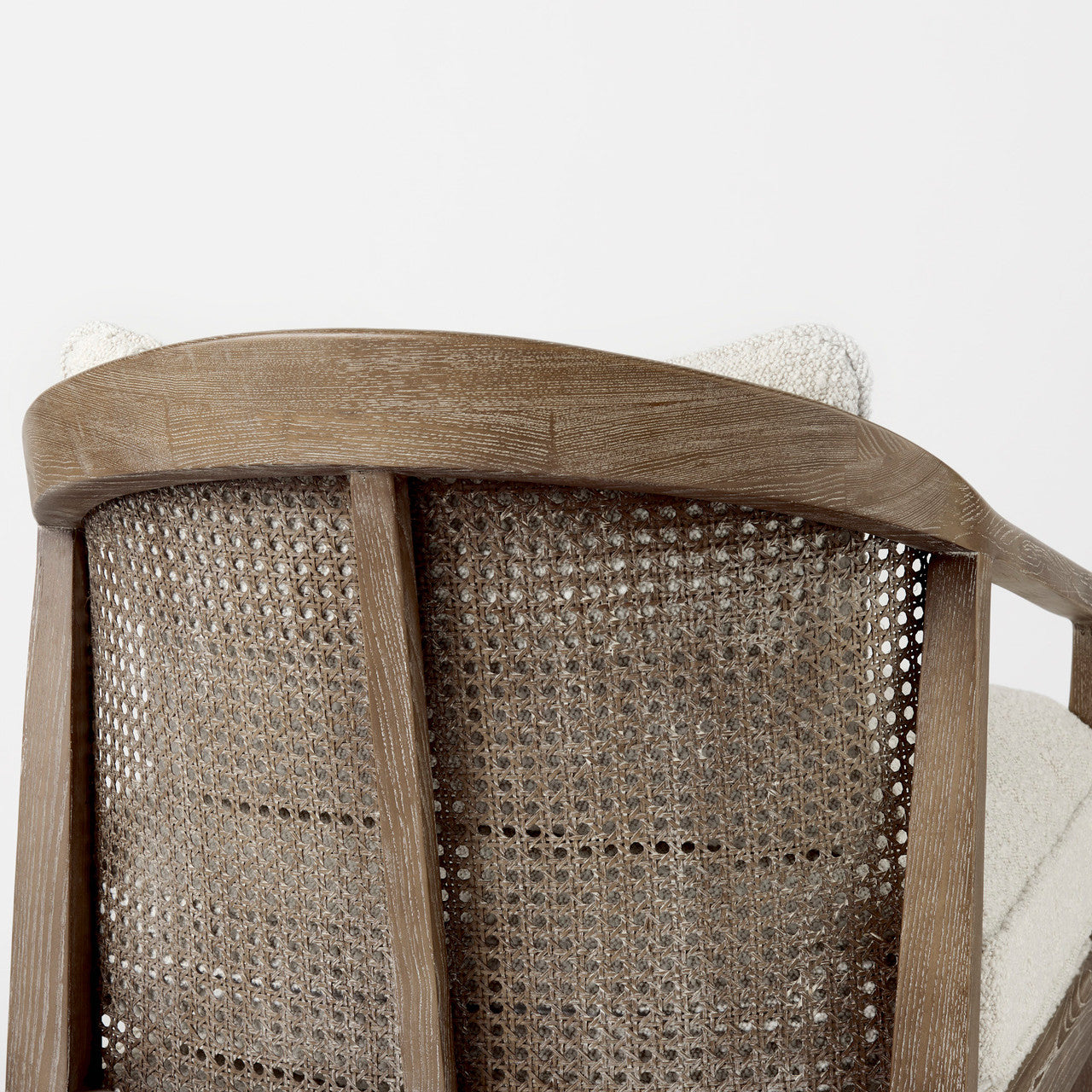 Landon 25.6L x 29.1W x 30.5H Light Brown Wood W/ Cream Fabric Seat and Cane Back Accent Chair