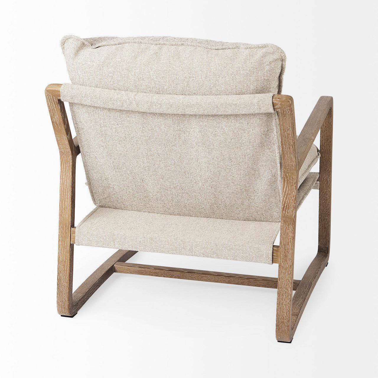 Brayden 28.3L x 34.1W x 35H Light Brown Wood W/ Beige Fabric Seat Accent Chair