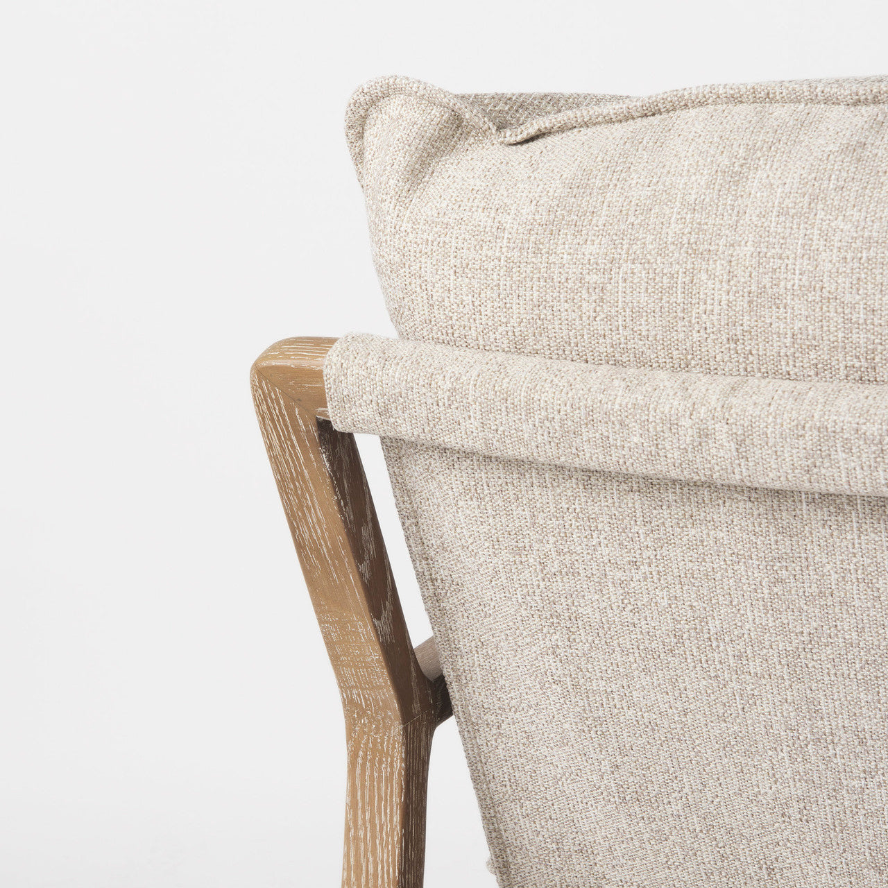 Brayden 28.3L x 34.1W x 35H Light Brown Wood W/ Beige Fabric Seat Accent Chair