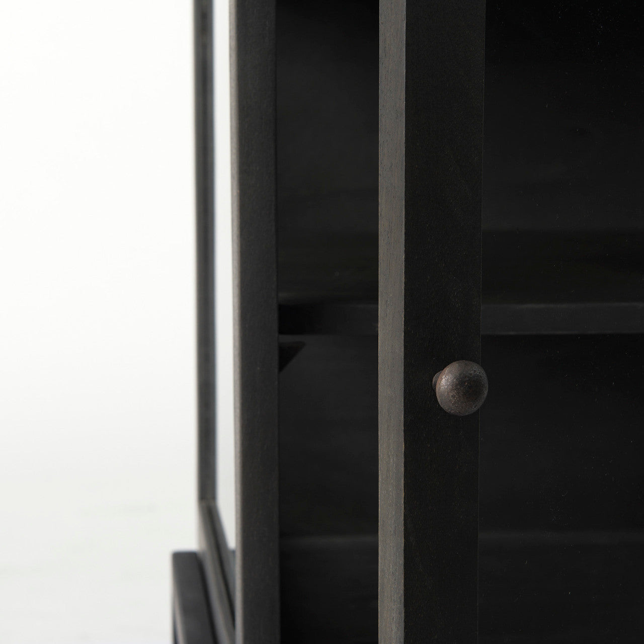 Arelius 20L x 18W x 26H Black-Brown Wood W/ Black Metal Frame End/Side Table
