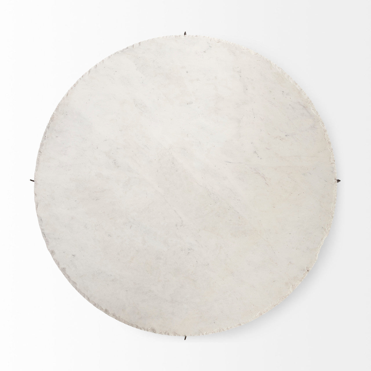 Reinhold 49" Round White Marble Top Gold Metal Base Coffee Table