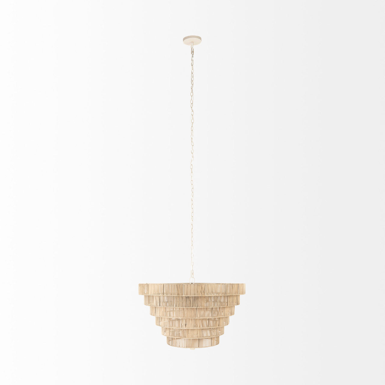 Marimba 40 L x 40 W x 24 H Natural Cane 6 Tier Chandelier
