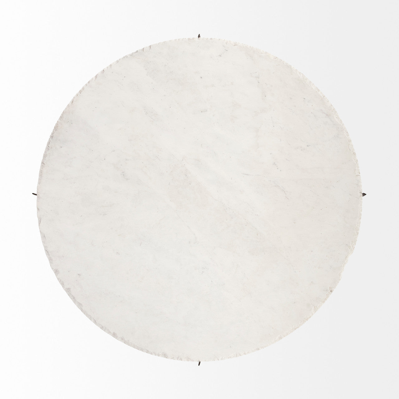 Reinhold 49" Round White Marble Top Gold Metal Base Coffee Table