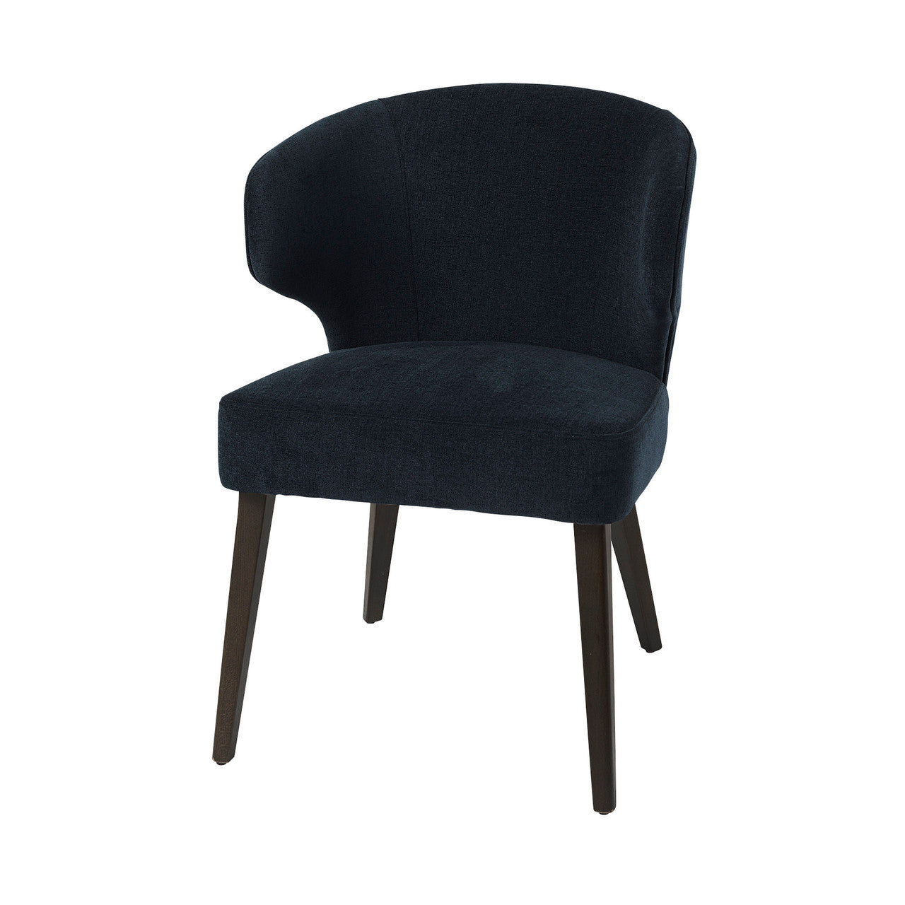 Niles 23.5L x 24.0W x 32.0H Navy Fabric Seat W/ Dark Brown Wooden Legs Wingback Dining Chair