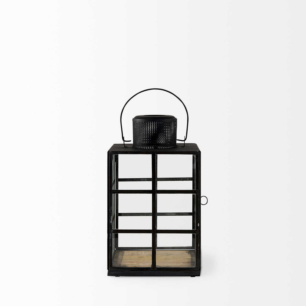 Gamfield  6.1L x 6.1W x 10.6H Small Black Metal and Glass Lantern