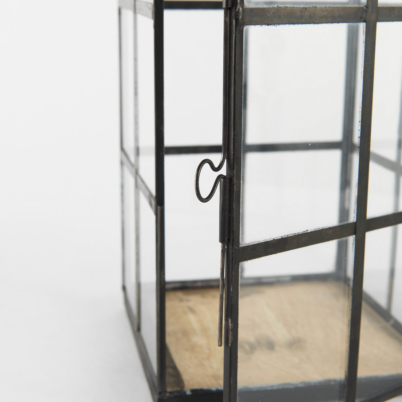 Gamfield 6.1L x 6.1W x 13.4H Medium Black Metal and Glass Lantern
