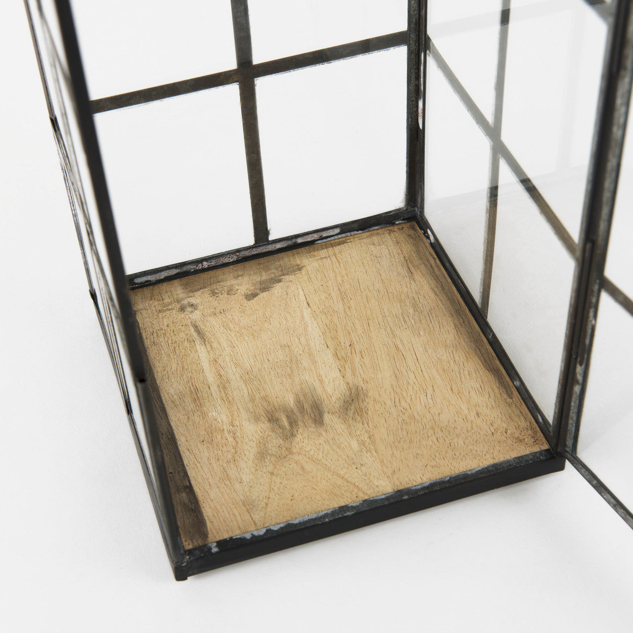 Gamfield 6.1L x 6.1W x 13.4H Medium Black Metal and Glass Lantern