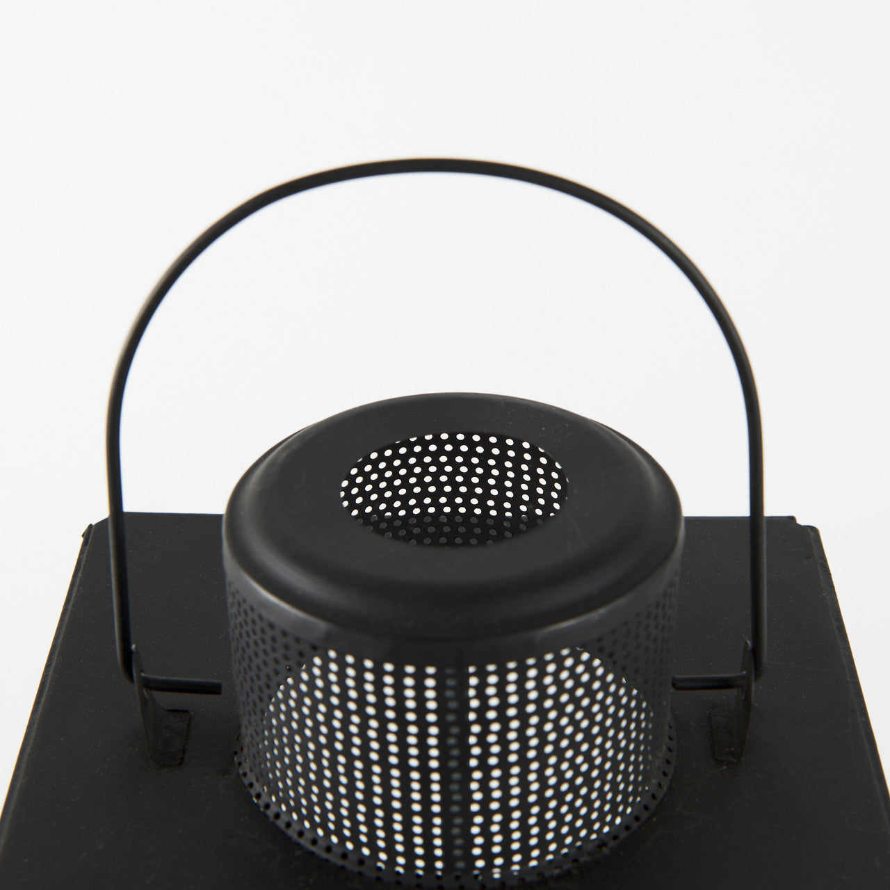 Gamfield 6.1L x 6.1W x 16.7H Large Black Metal and Glass Lantern