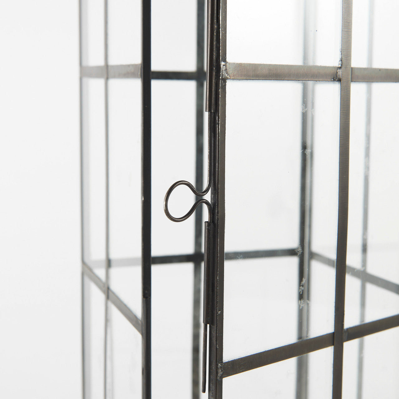 Gamfield 6.1L x 6.1W x 16.7H Large Black Metal and Glass Lantern