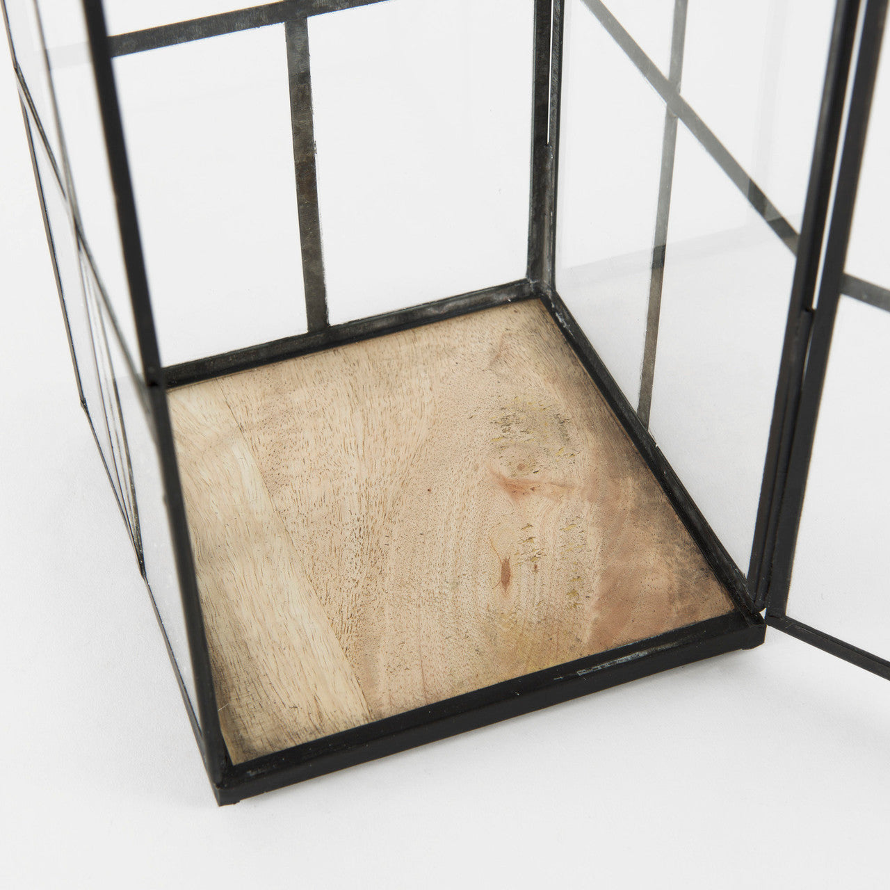 Gamfield 6.1L x 6.1W x 16.7H Large Black Metal and Glass Lantern