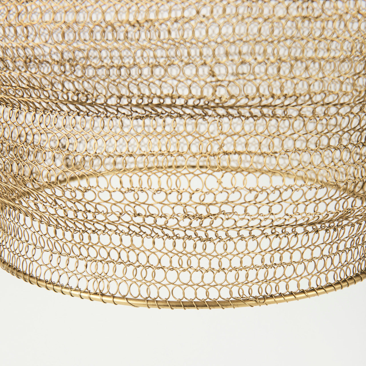Halycon 16.0L x 16.0W x 20.0H Gold Mesh and Iron Pendant Light