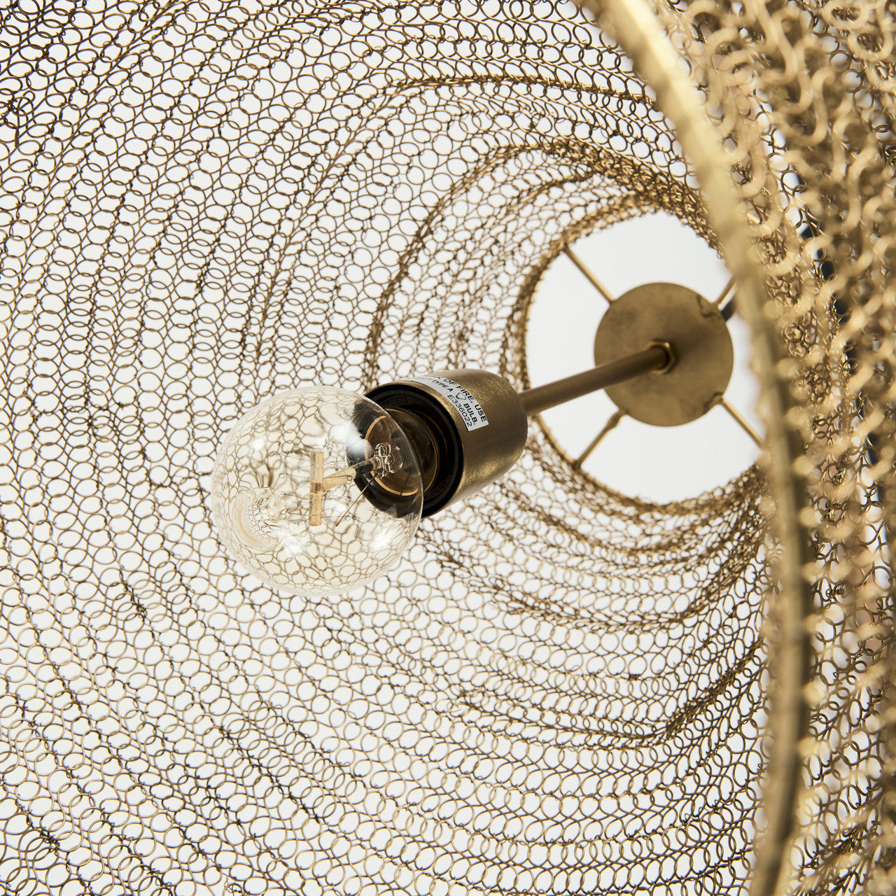 Halycon 16.0L x 16.0W x 20.0H Gold Mesh and Iron Pendant Light