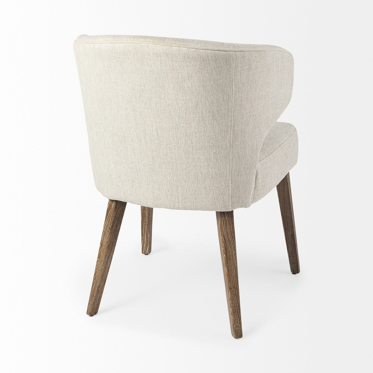 Niles 22.5L x 24.0W x 32.0H Cream Fabric Seat W/ Medium Brown Wooden Legs Wingback  Dining Chair
