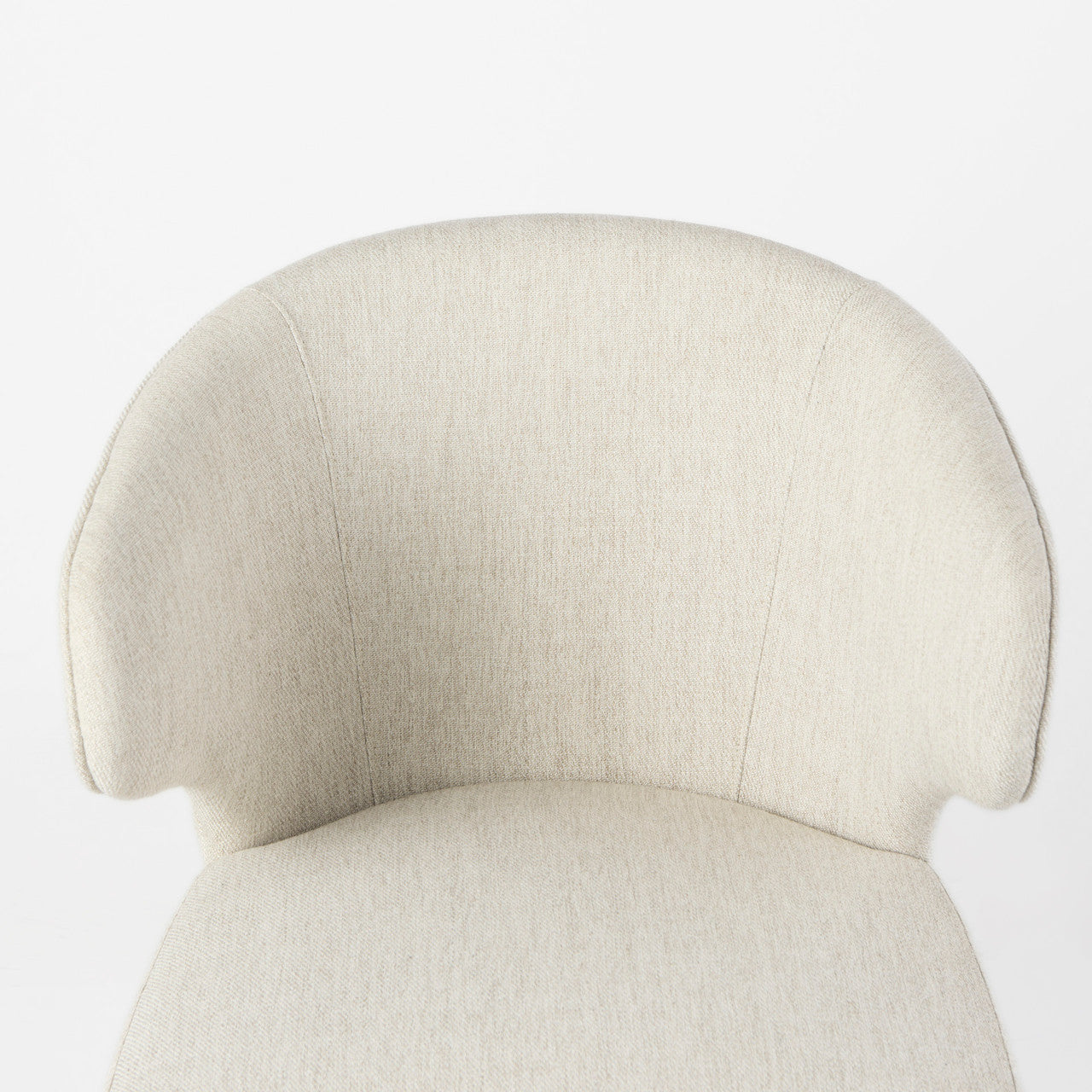 Niles 22.5L x 24.0W x 32.0H Cream Fabric Seat W/ Medium Brown Wooden Legs Wingback  Dining Chair