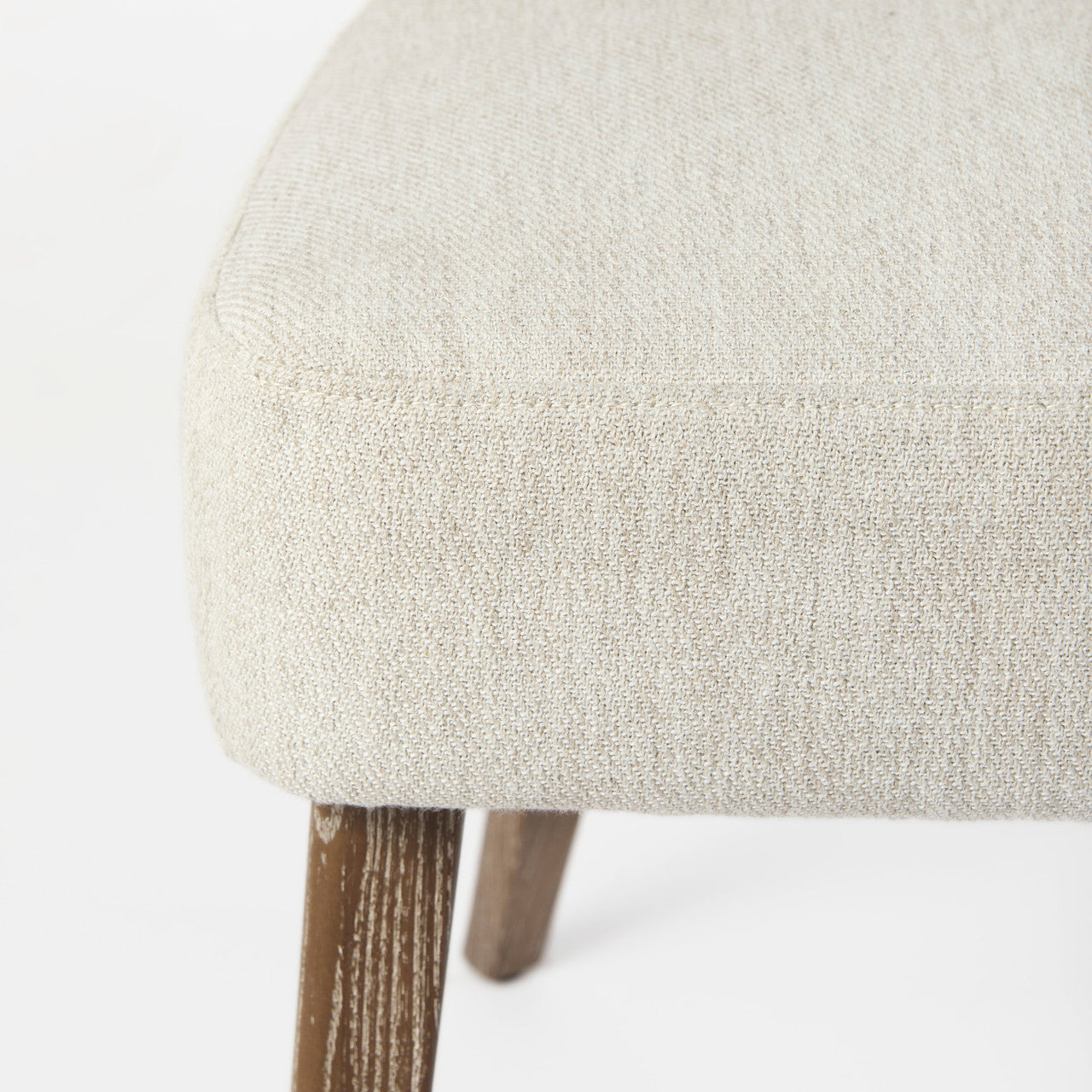 Niles 22.5L x 24.0W x 32.0H Cream Fabric Seat W/ Medium Brown Wooden Legs Wingback  Dining Chair