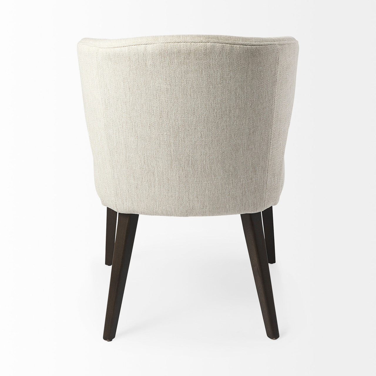 Niles 22.5L x 24.0W x 32.0H Cream Fabric Seat W/ Dark Brown Wooden Legs Wingback Dining Chair