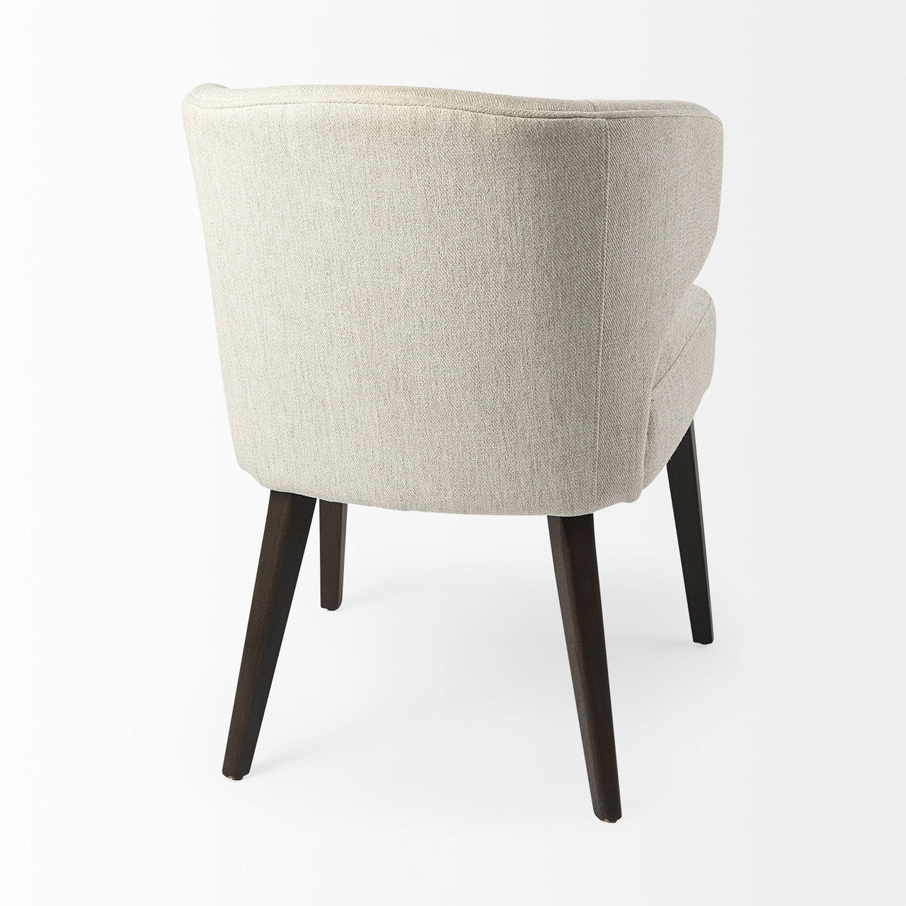 Niles 22.5L x 24.0W x 32.0H Cream Fabric Seat W/ Dark Brown Wooden Legs Wingback Dining Chair