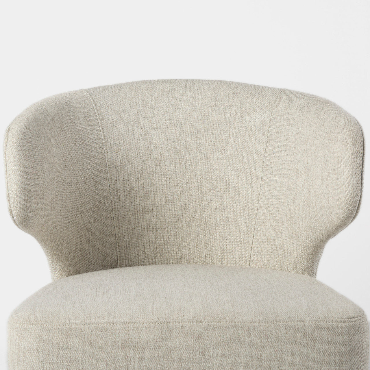 Niles 22.5L x 24.0W x 32.0H Cream Fabric Seat W/ Dark Brown Wooden Legs Wingback Dining Chair