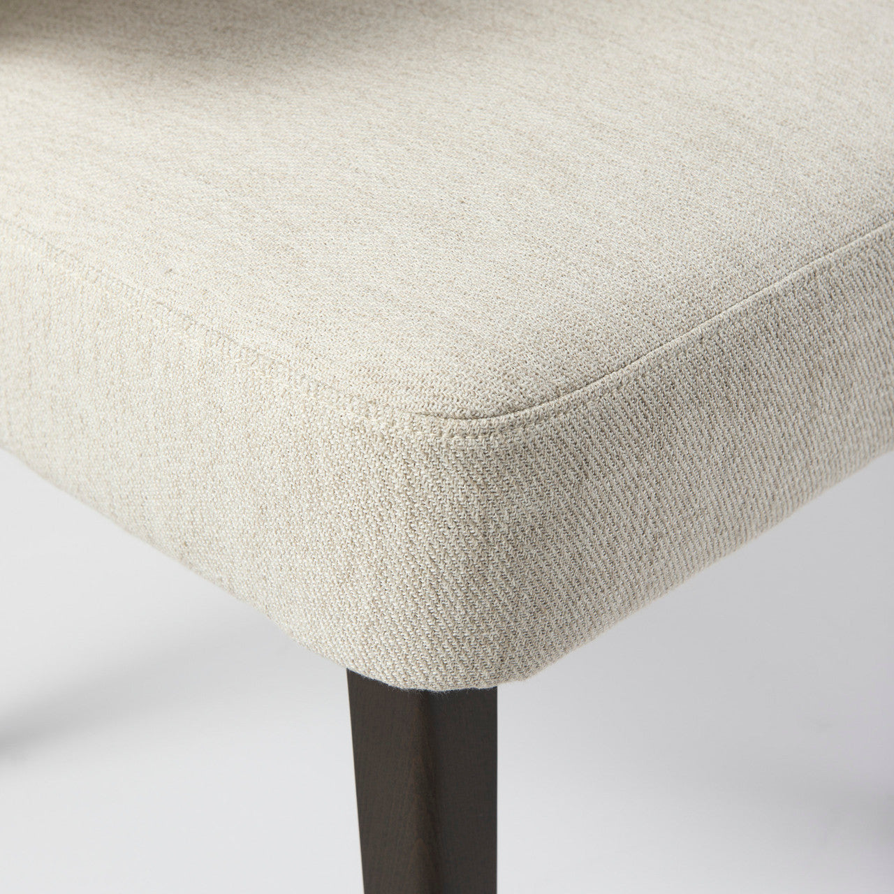 Niles 22.5L x 24.0W x 32.0H Cream Fabric Seat W/ Dark Brown Wooden Legs Wingback Dining Chair