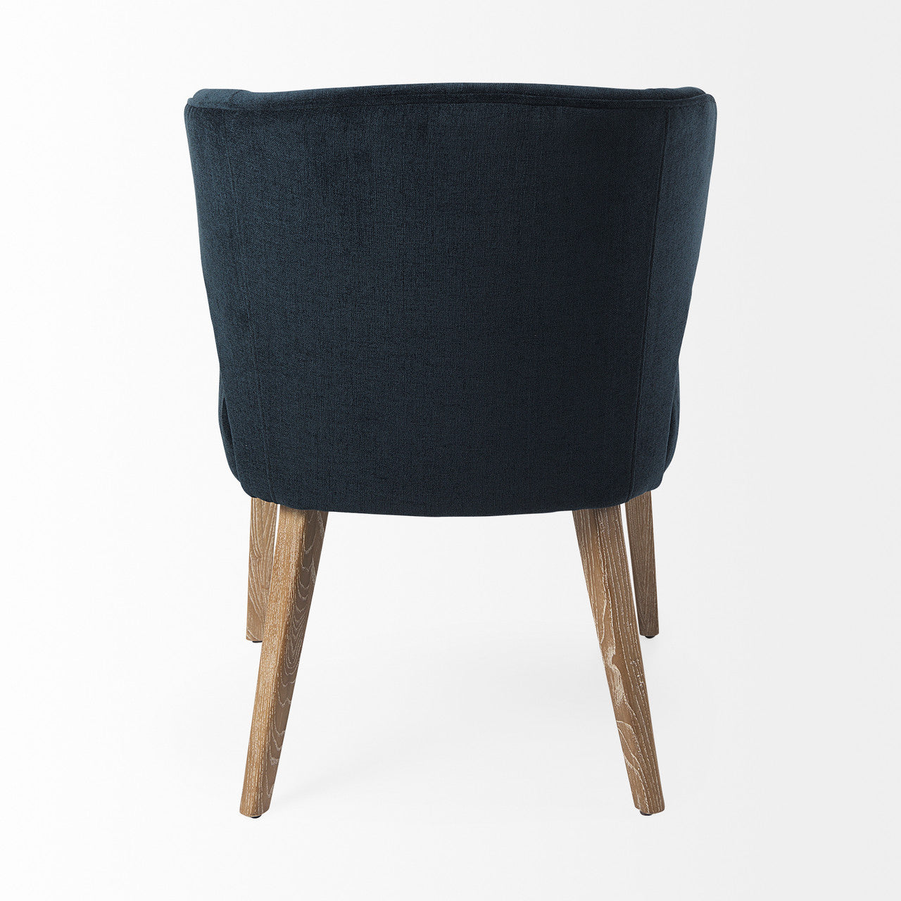 Niles 23.5L x 24.0W x 32.0H Navy Fabric Seat W/ Medium Brown Wooden Legs Wingback Dining Chair