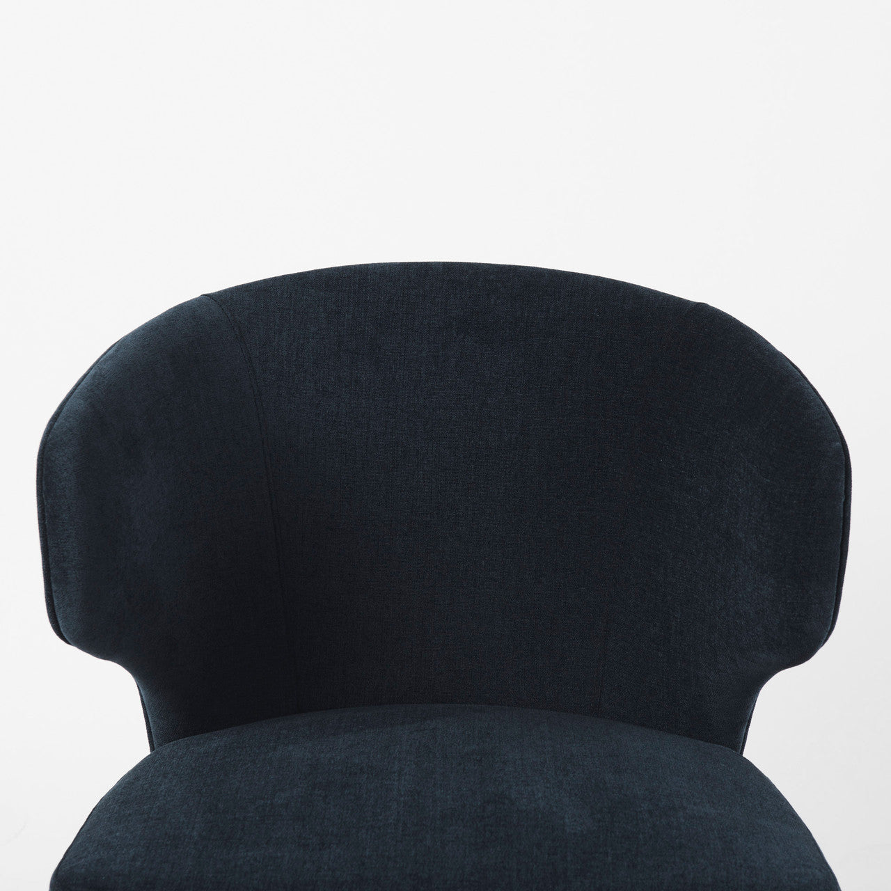 Niles 23.5L x 24.0W x 32.0H Navy Fabric Seat W/ Medium Brown Wooden Legs Wingback Dining Chair
