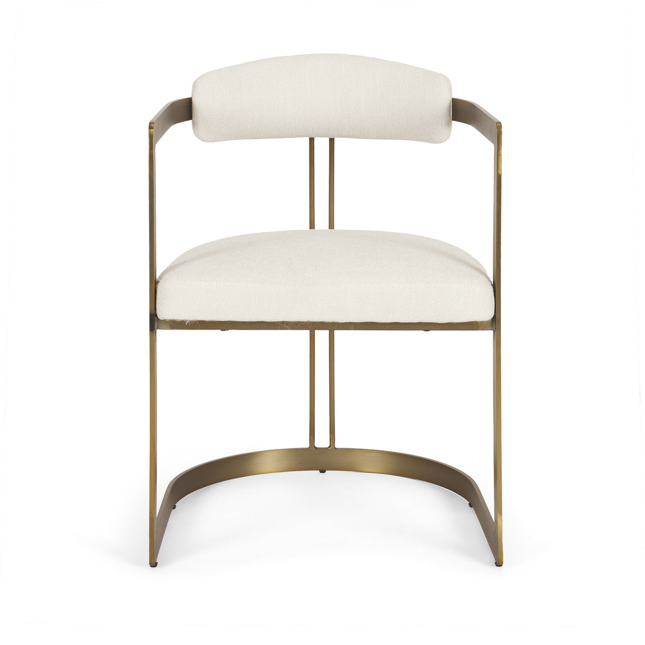 Hollyfield II Cream Fabric Seat W/ Gold Iron Frame Dining Chair