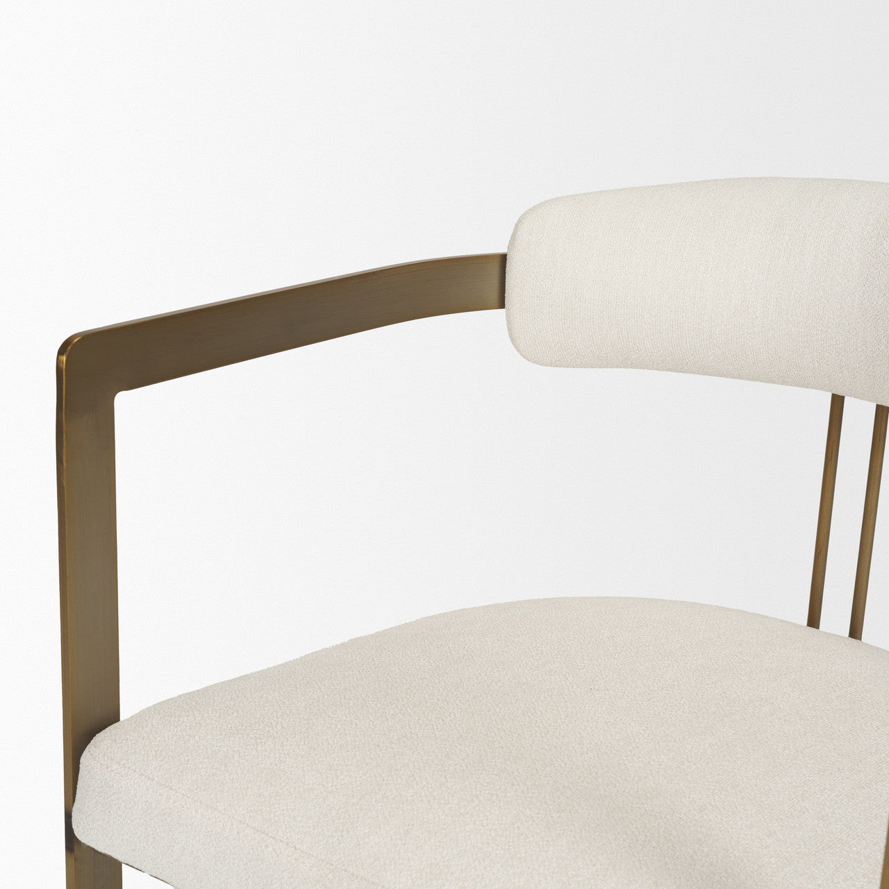 Hollyfield II Cream Fabric Seat W/ Gold Iron Frame Dining Chair