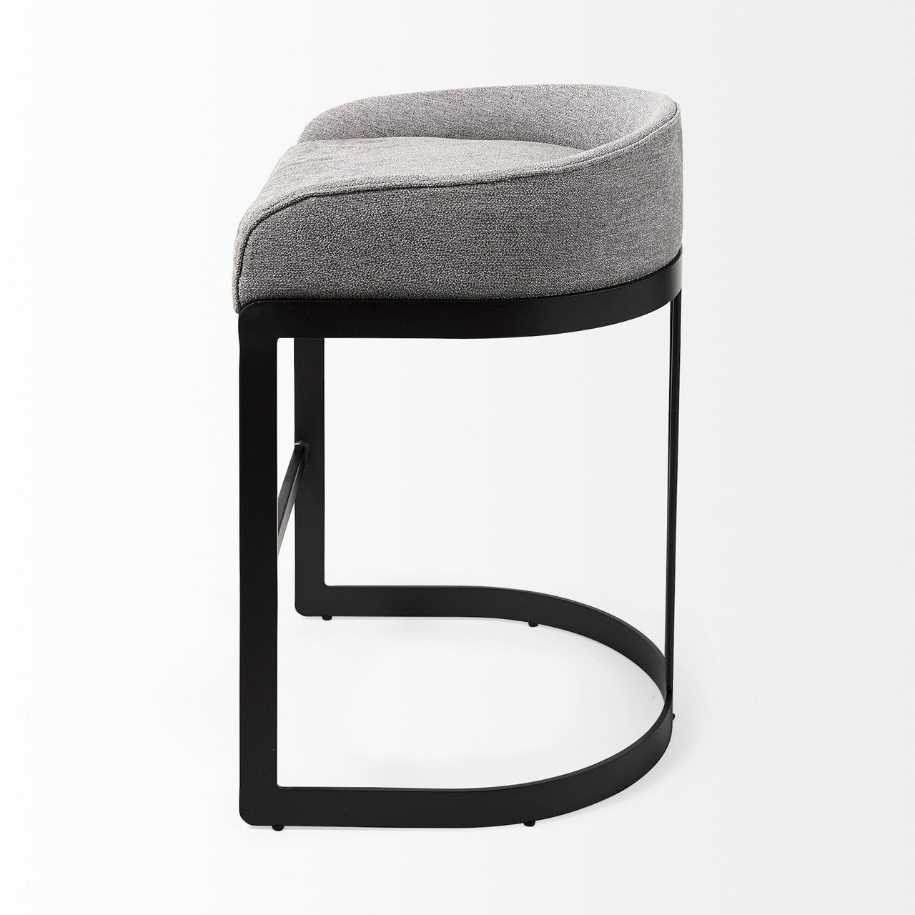 Hollyfield II Gray Fabric Seat W/ Gray Metal Base Counter Stool