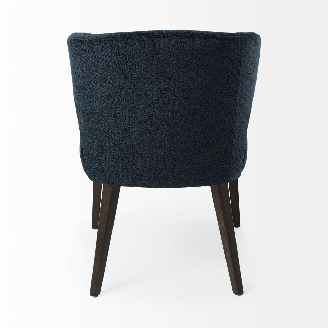 Niles 23.5L x 24.0W x 32.0H Navy Fabric Seat W/ Dark Brown Wooden Legs Wingback Dining Chair