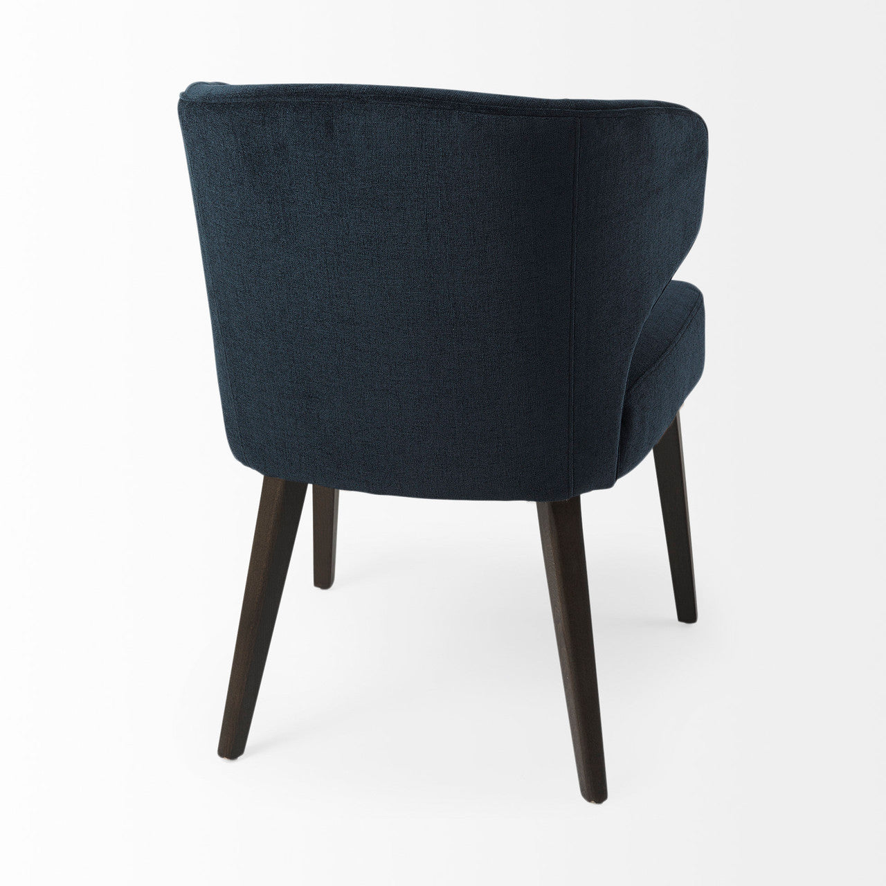 Niles 23.5L x 24.0W x 32.0H Navy Fabric Seat W/ Dark Brown Wooden Legs Wingback Dining Chair