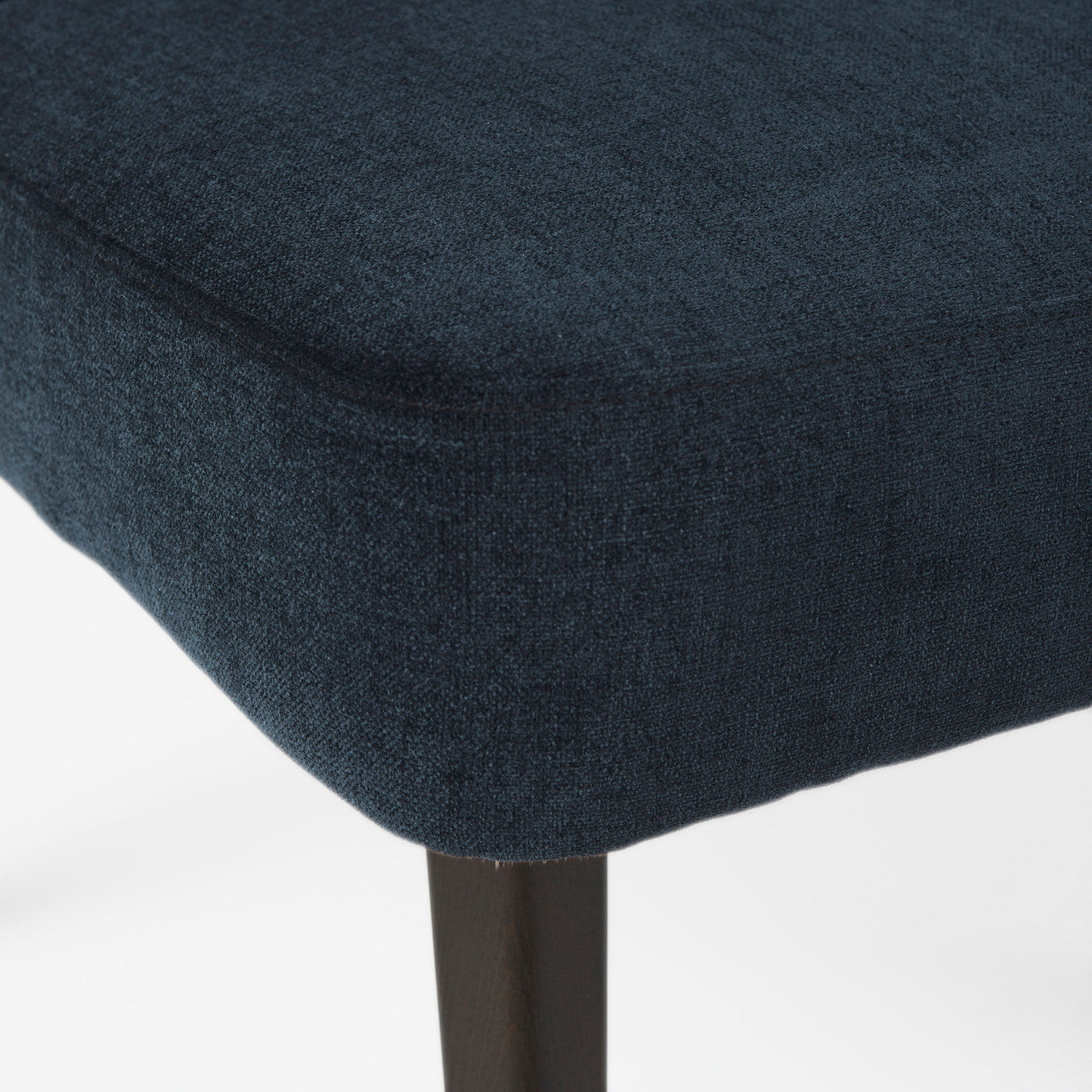 Niles 23.5L x 24.0W x 32.0H Navy Fabric Seat W/ Dark Brown Wooden Legs Wingback Dining Chair