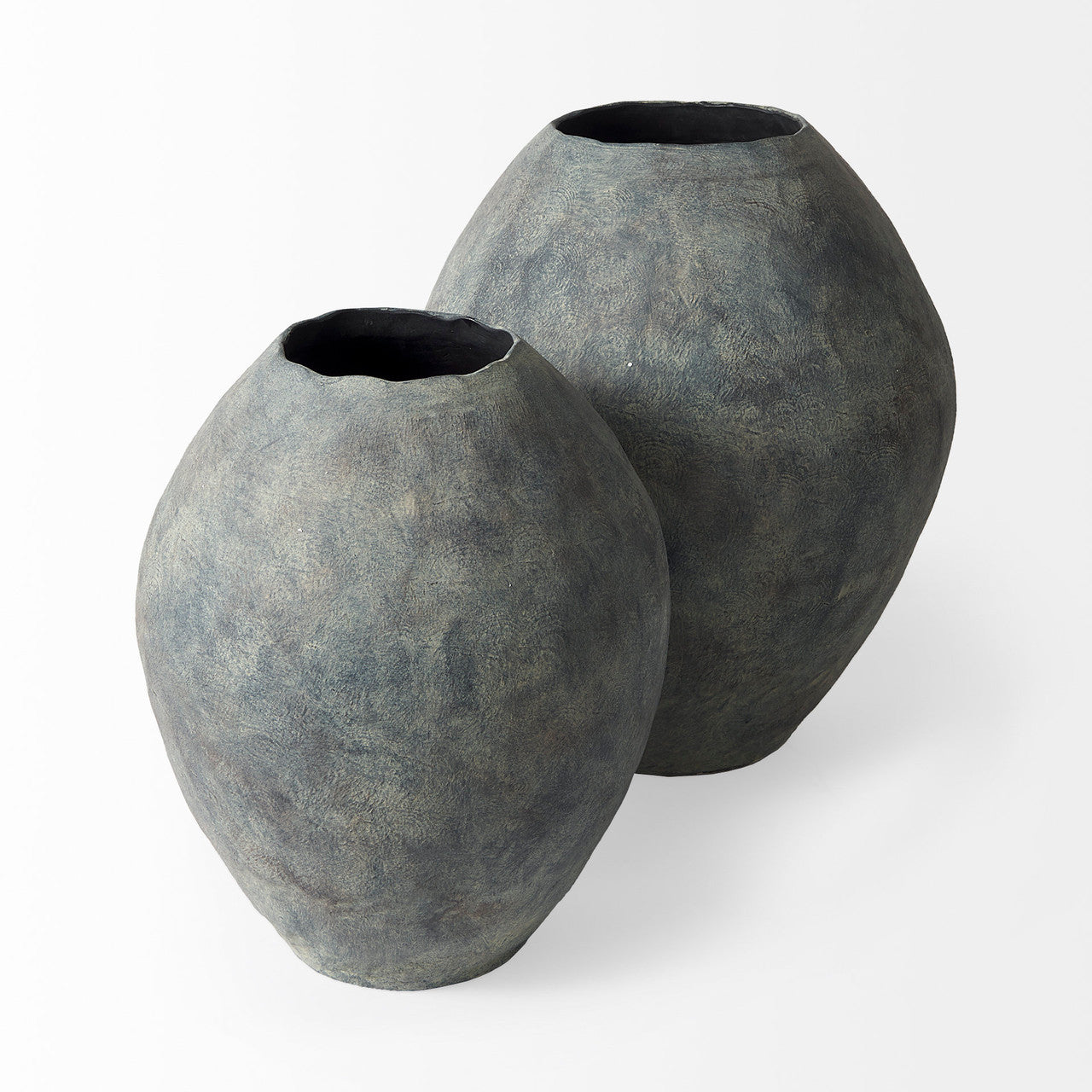 Gobi 20L x 23H Small Gray Ceramic Oval Vase