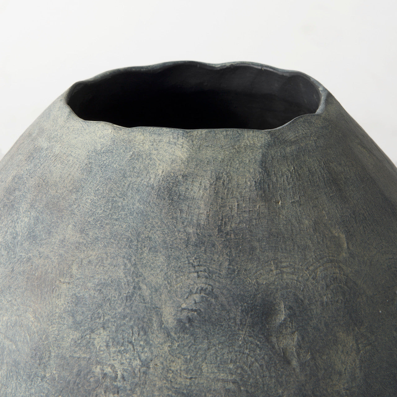 Gobi 20L x 23H Small Gray Ceramic Oval Vase