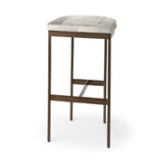 Millie 16.75 X 17.75 X 30 Hair-on-hide Seat W/ Gold Frame Bar Stool