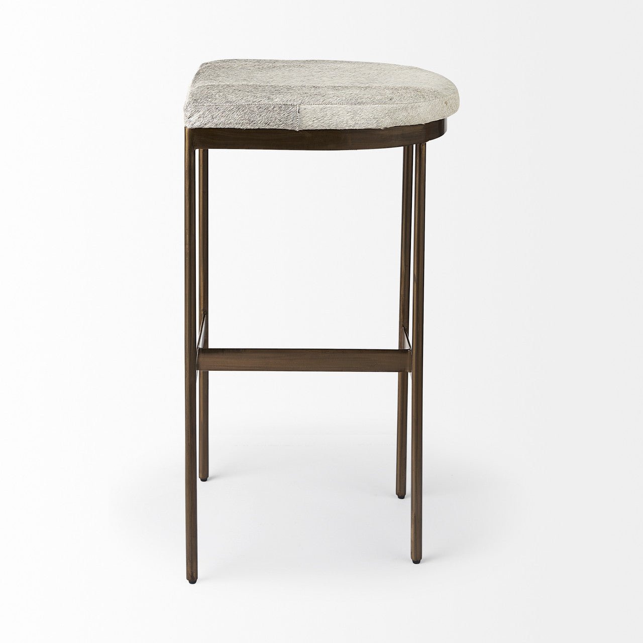 Millie 16.75 X 17.75 X 30 Hair-on-hide Seat W/ Gold Frame Bar Stool