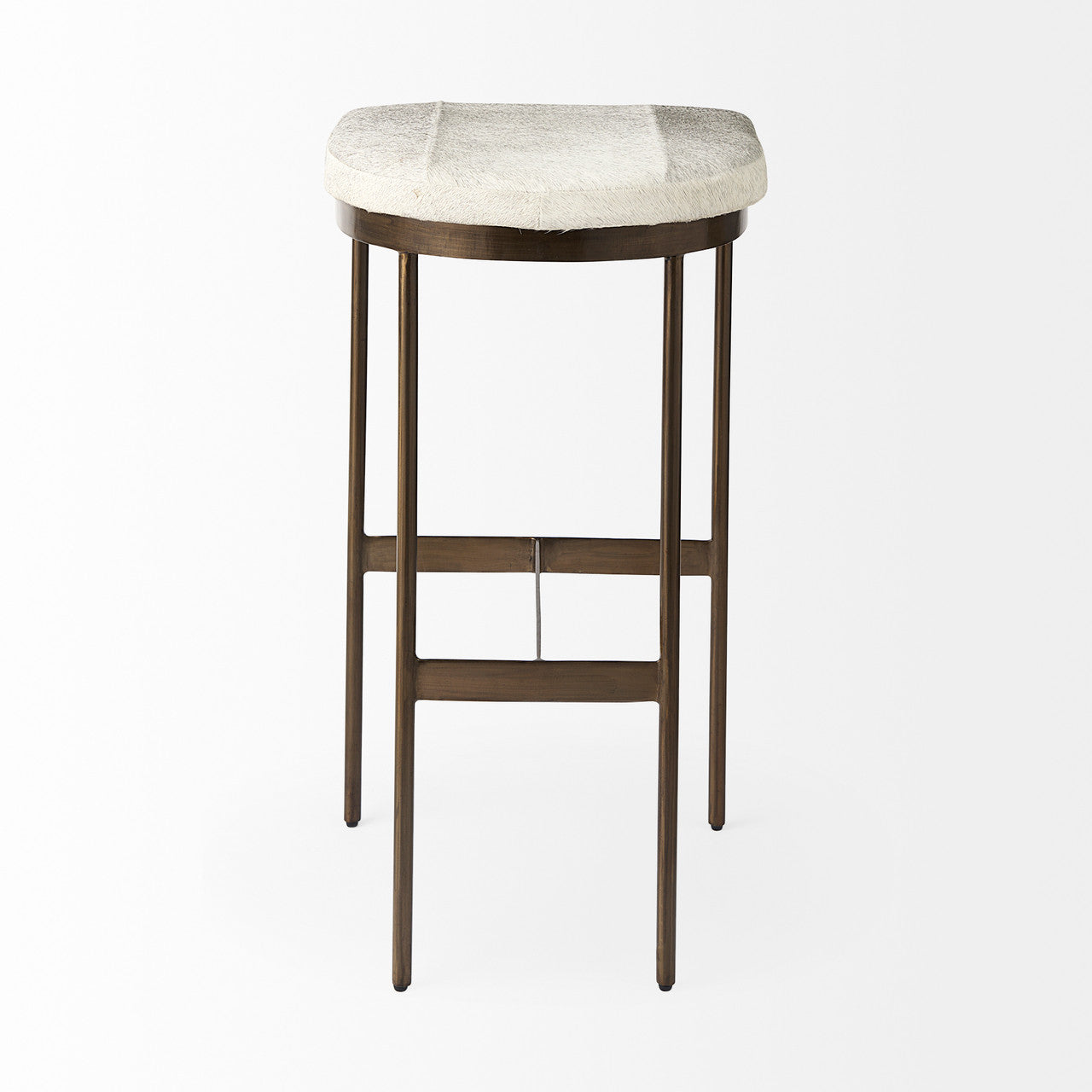 Millie 16.75 X 17.75 X 30 Hair-on-hide Seat W/ Gold Frame Bar Stool