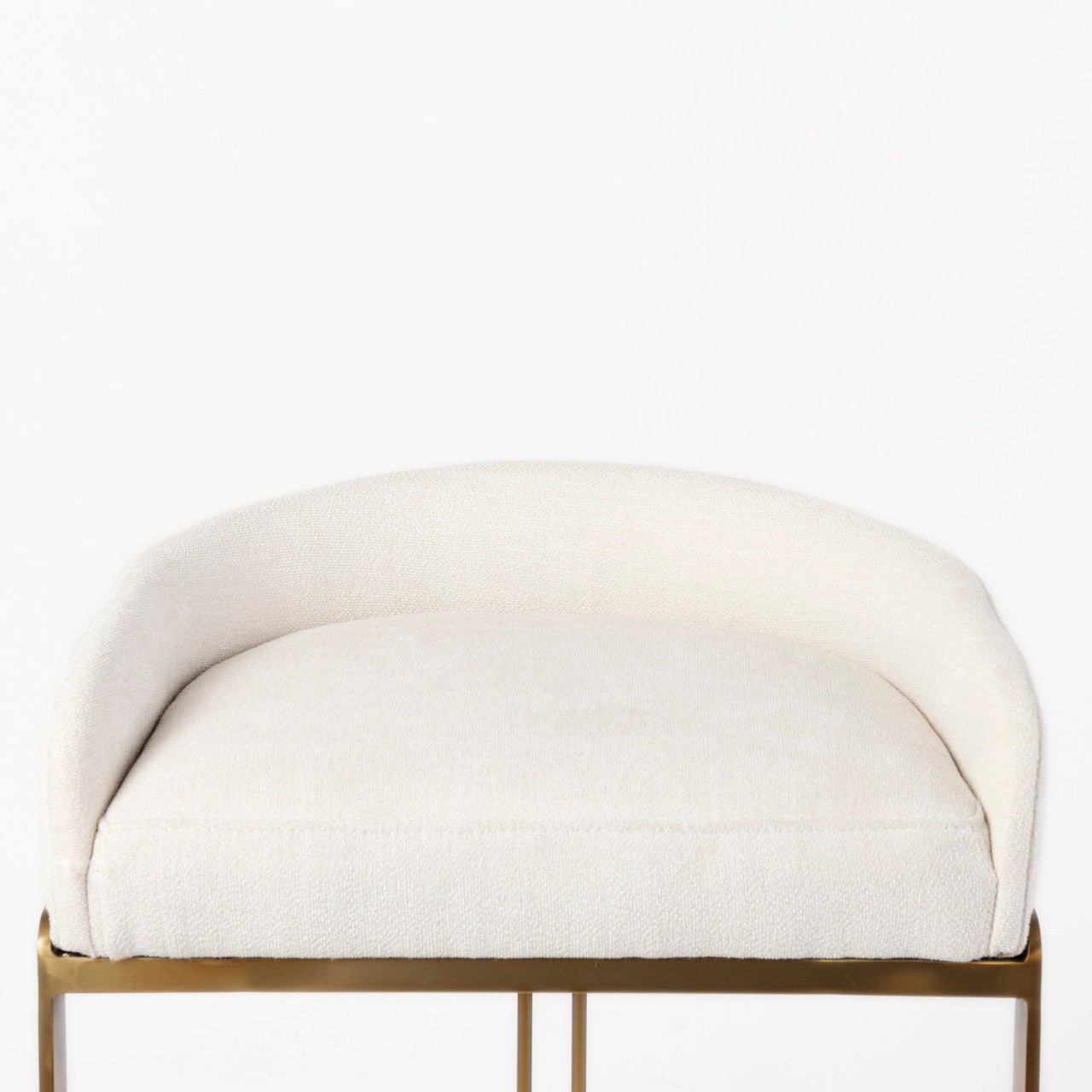 Hollyfield II Cream Fabric Seat W/ Gold Metal Base Counter Stool