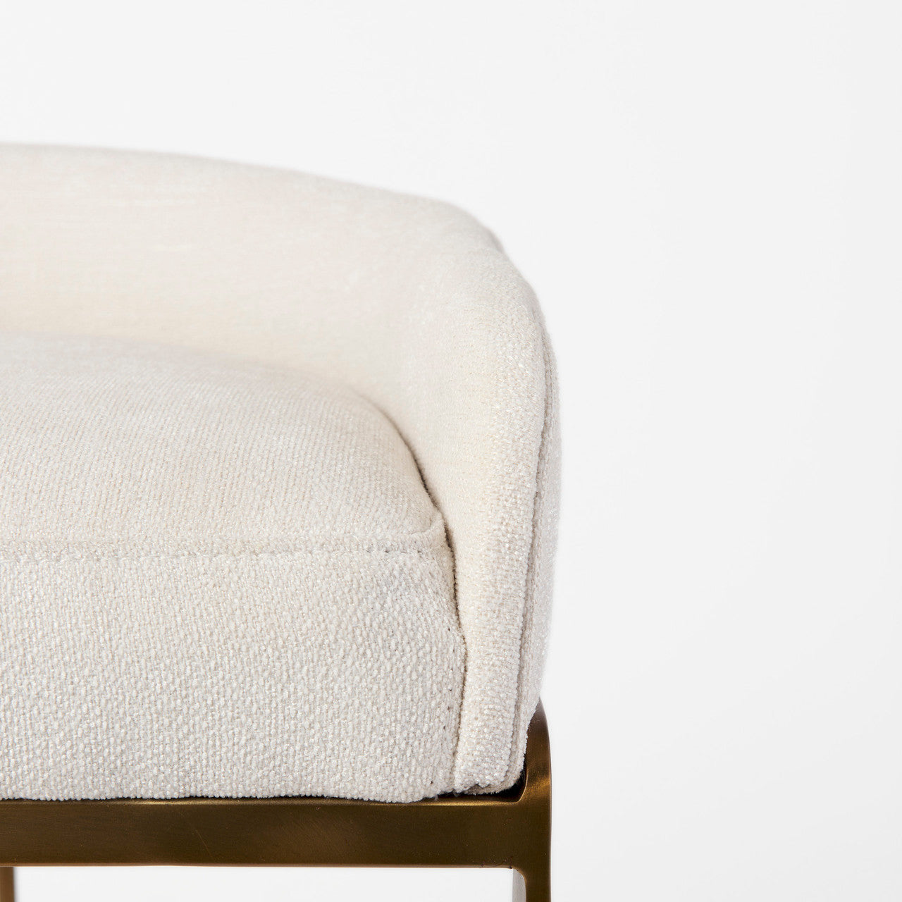 Hollyfield II Cream Fabric Seat W/ Gold Metal Base Counter Stool