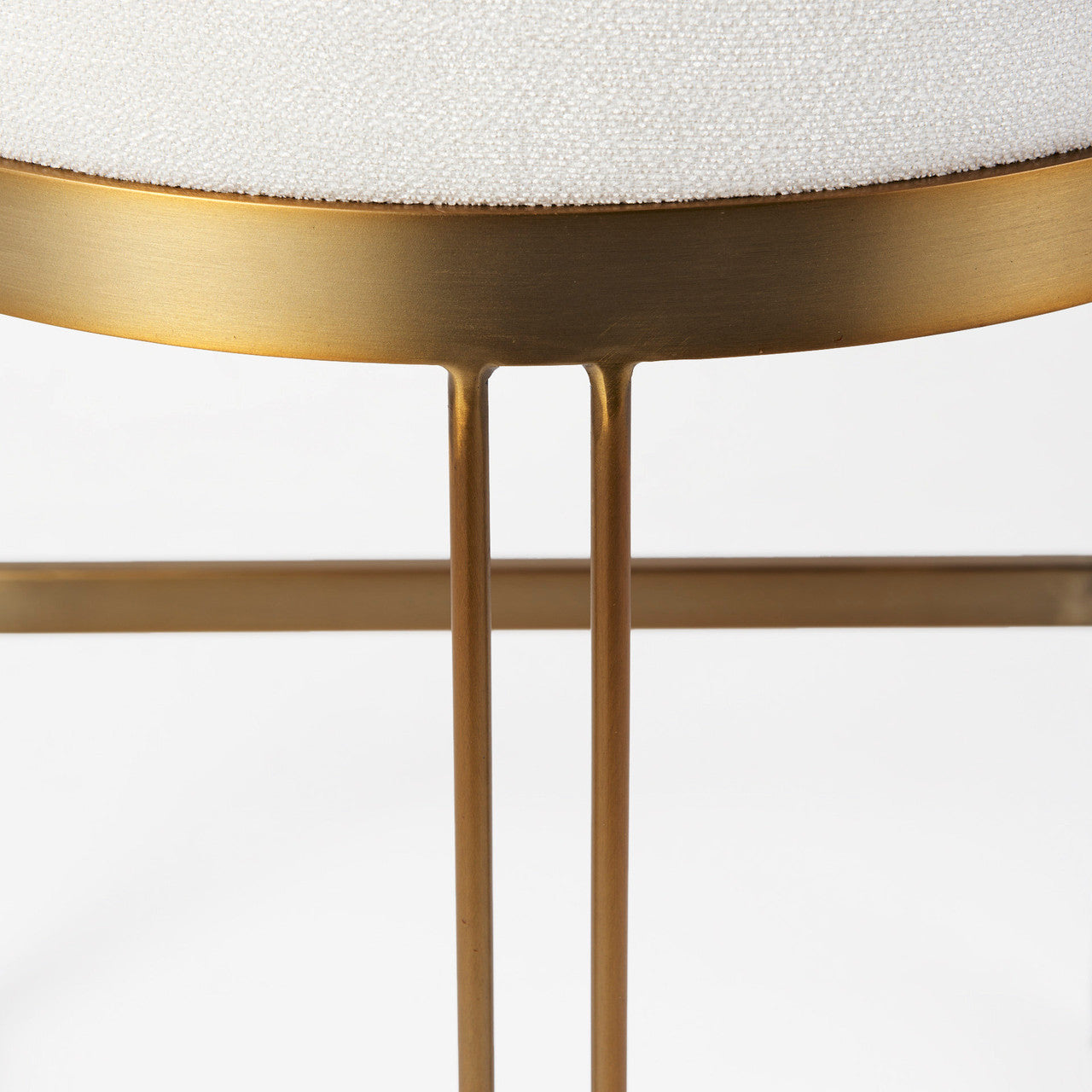 Hollyfield II Cream Fabric Seat W/ Gold Metal Base Counter Stool