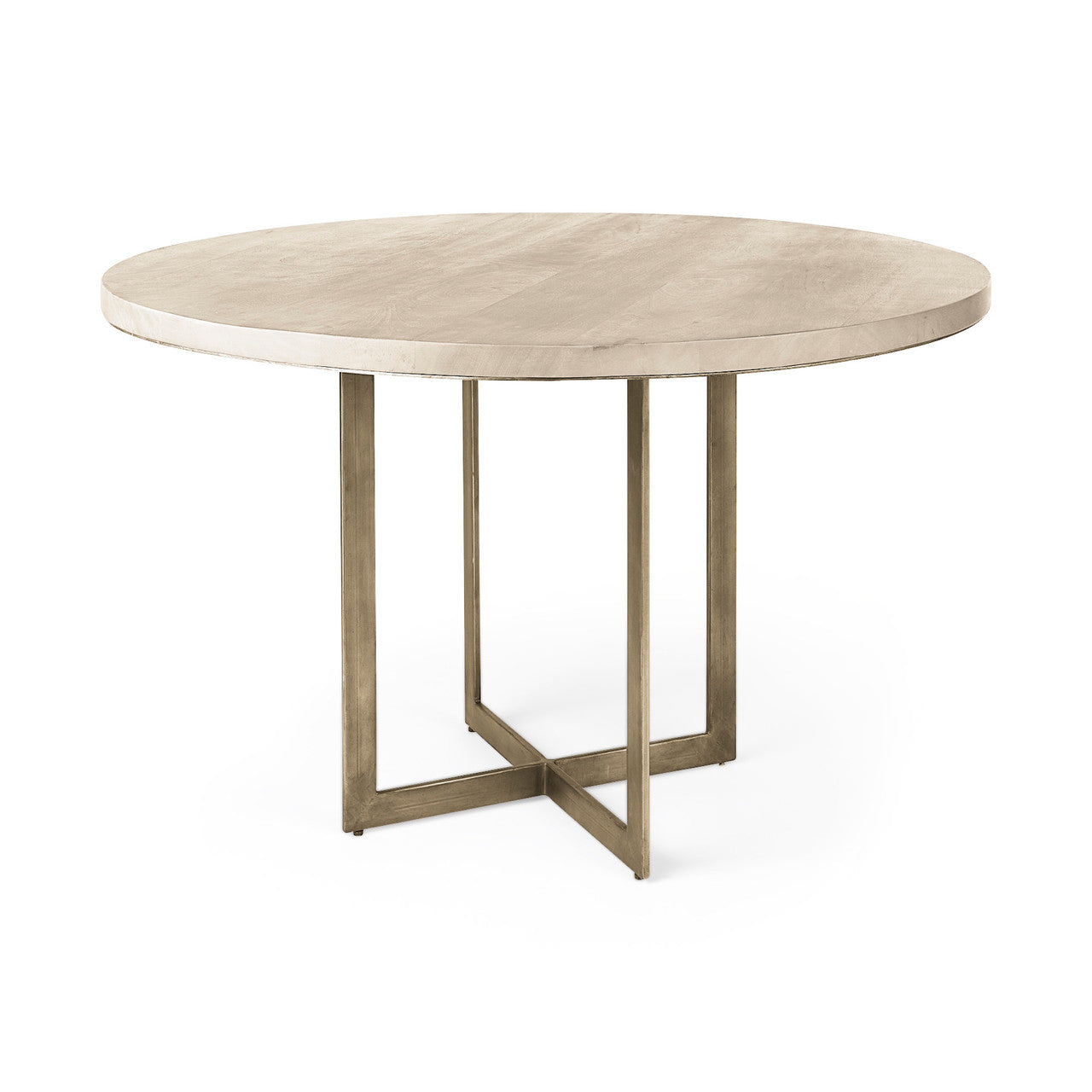 Faye 48.0L x 48.0W x 30.0H Beige Finished Wood Round Dining Table
